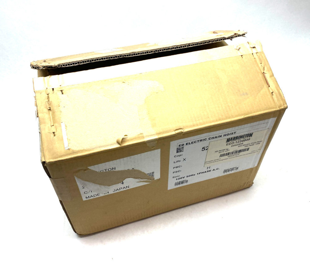 KITO Harrington ED525DS-10 ED3 Electric Chain Hoist 525lbs. 10ft 120V