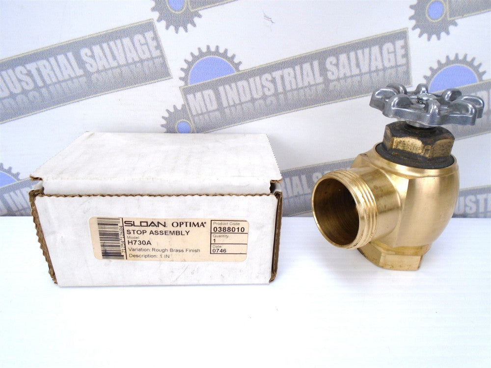 Sloan 0388010 - H-730-A - OPTIMA 1" - ROUGH BRASS - Adjustable Stop (NEW in BOX)
