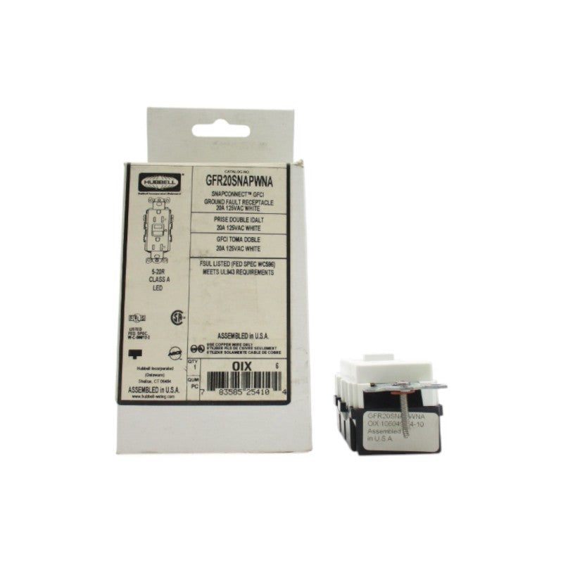 HUBBELL GFR20SNAPWNA 125VAC 20A NSMP