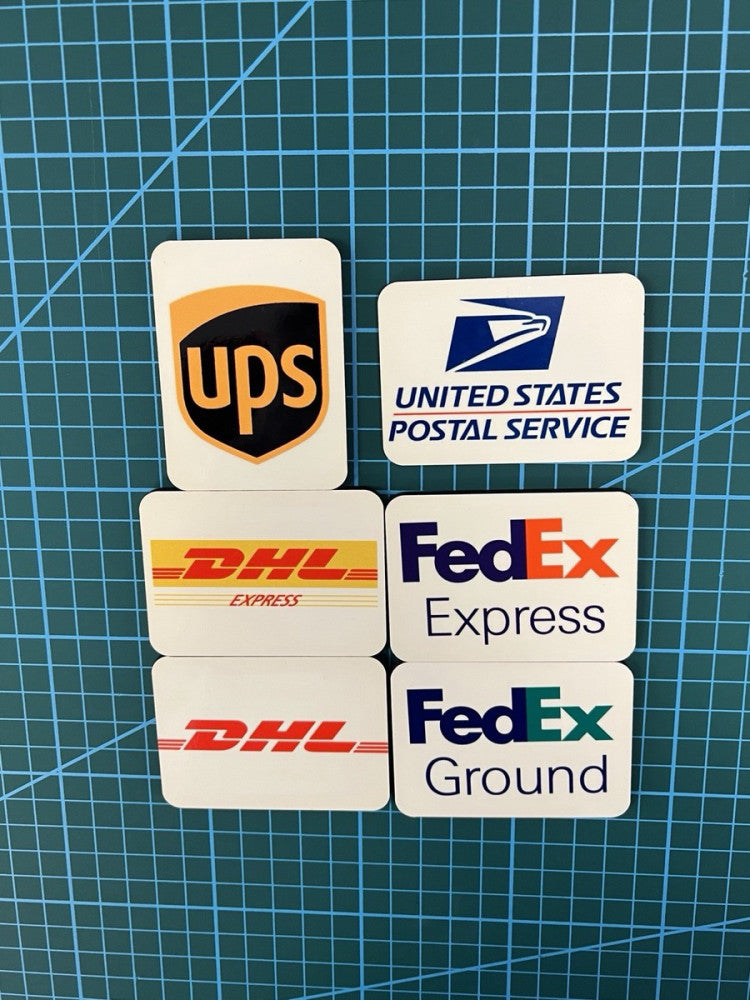 6-Pk 2x3" Shipping Magnets - UPS, FedEx, USPS, DHL - for Storage Racks & Dollies