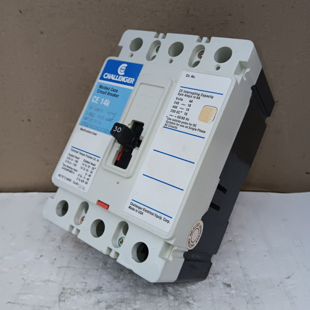 CHALLENGER CE3030 CIRCUIT BREAKER 30 AMP 3 POLE 480 VAC