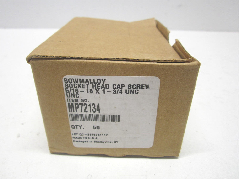 (MP72134) 5/16-18 x 1-3/4" Alloy Steel Hex Socket Cap Screw - Pack of 50 