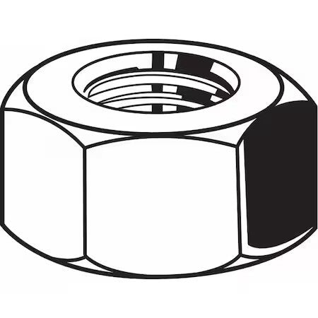 Zoro Select U04120.025.0001 Hex Nut, 1/4"-20, Steel, Grade 8, Black Oxide, 7/32