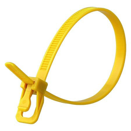 Retyz Evt-S06yw-Ta Cable Tie, 6 In L, 1.40 In Max Bundle Dia., Yellow, Nylon