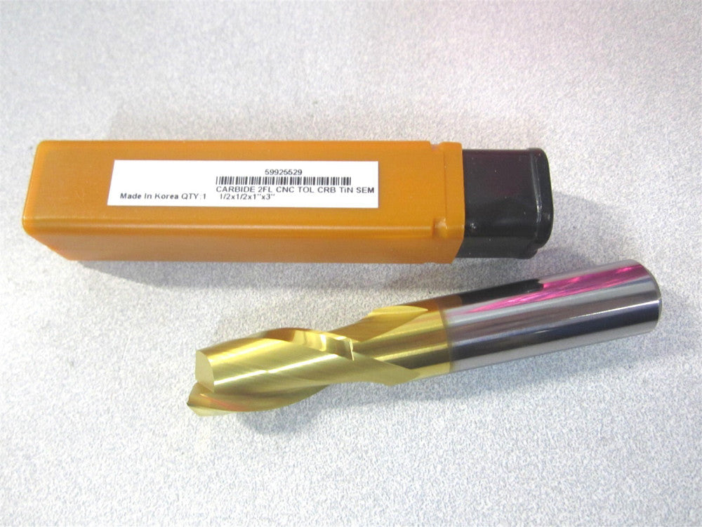 (E699924706) 1/2'' x 1'' x 1/2'' x 3'' OAL Solid Carbide 2Fl RH Square End Mill 