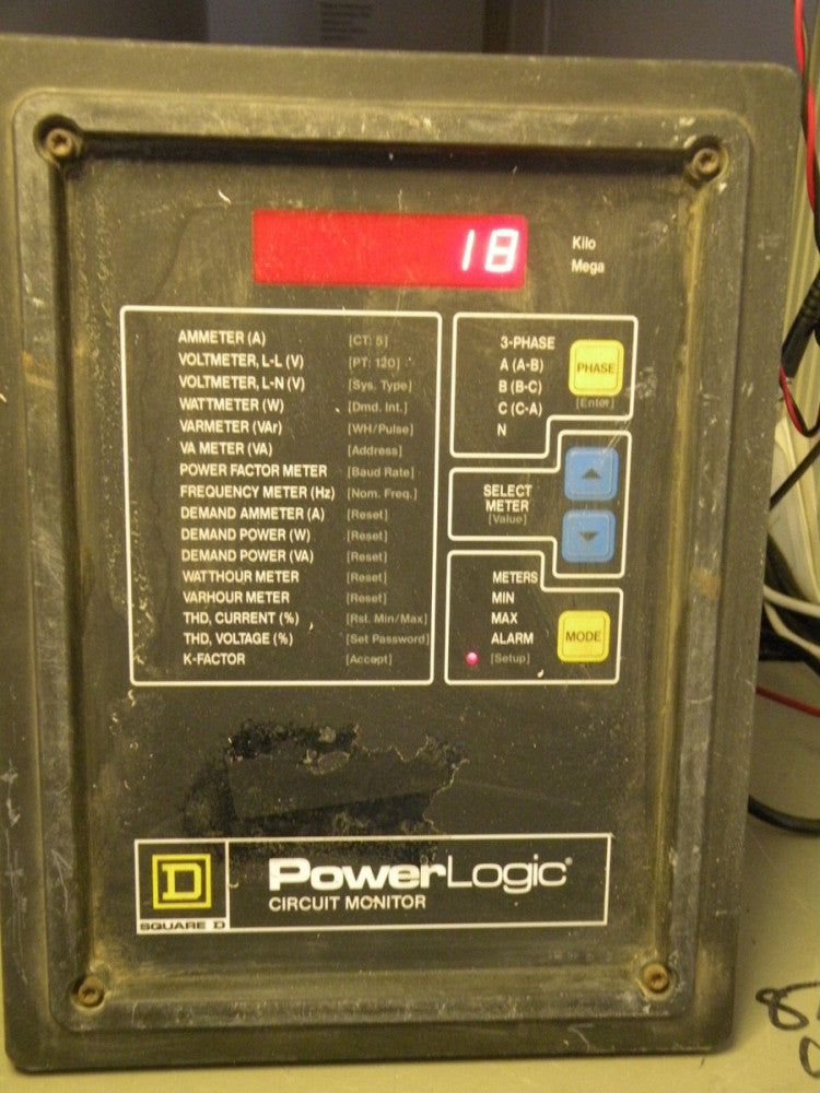 Square D PowerLogic Circuit Monitor 3020 CM-2250 w/ 3090 VPM-277-C1 Module Used