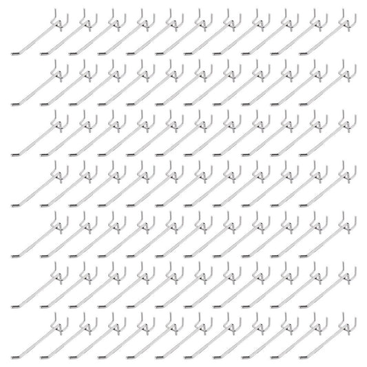 100 Pack 4 Inch Stainless Steel Pegboard Hooks for 1/8 Pegboards Garage