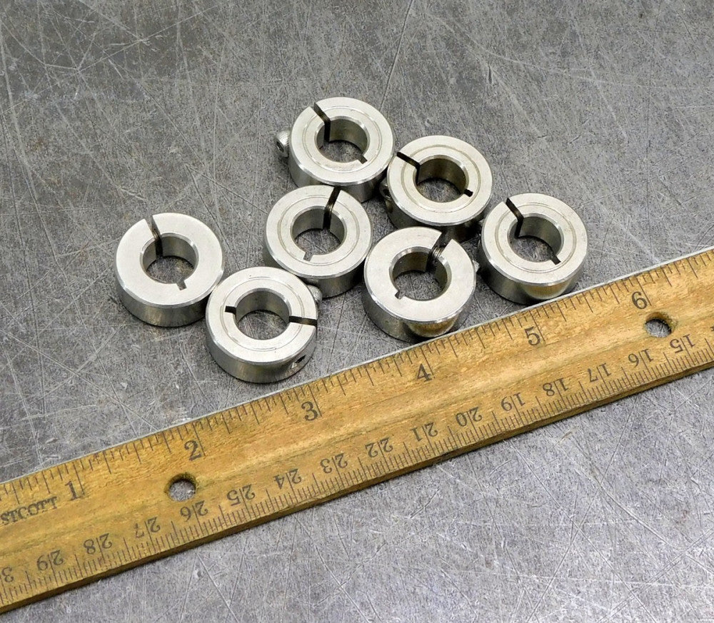 Split Collar Stainless Steel Lock Collar fits Shaft  7/16" ID Lot of Seven (7)