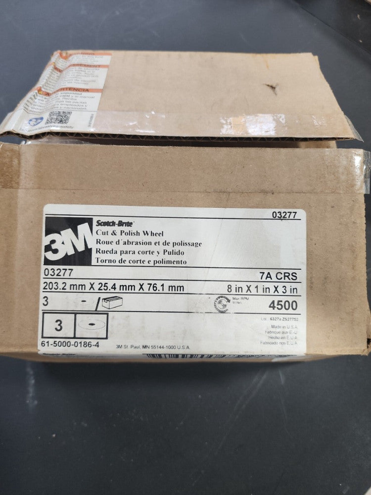 3M 03277 Cut and Polish Wheel 7ACRS 8x1x3, Box Of 3