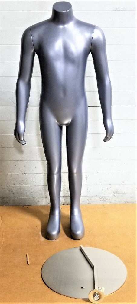 42” Child  Headless Mannequin Magnetic Arms Torso Form Grey 