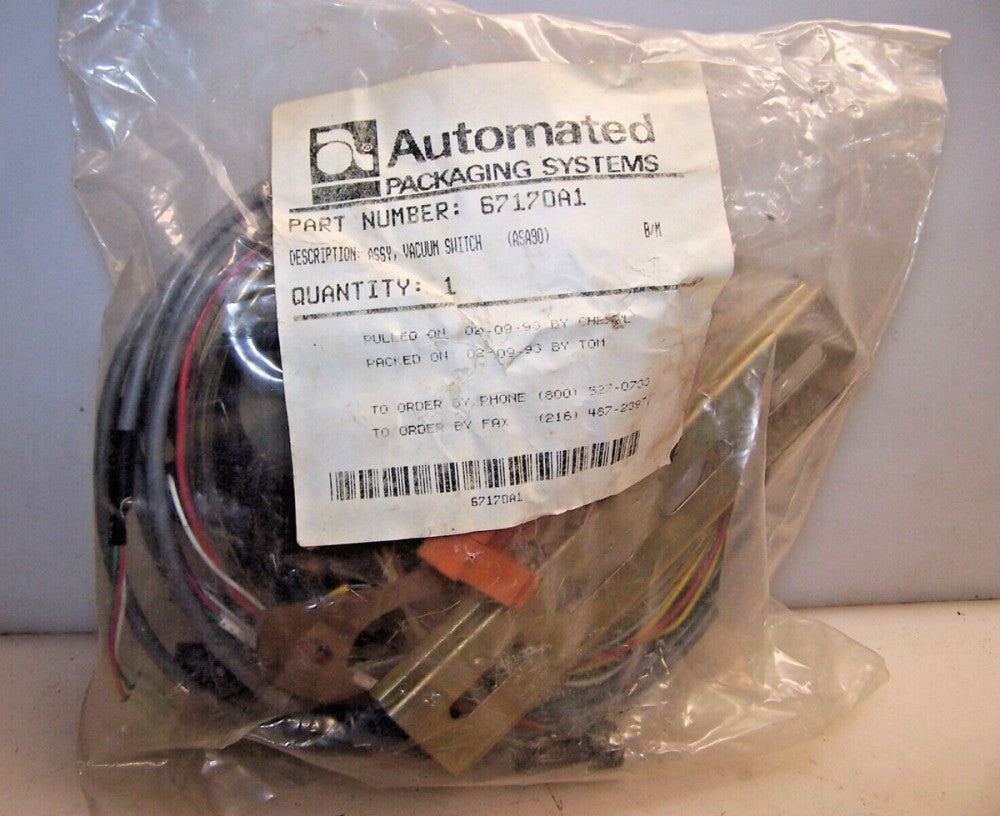 NEW AUTOMATED SYSTEMS VACUUM SWITCH ASSEMBLY  6717OA1  / 67170A1