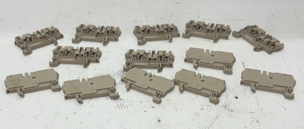 WEIDMULLER TERMINAL BLOCK  LOT OF 13 24 AMP 800 VAC SPRING CLAMP FEED-THROUGH