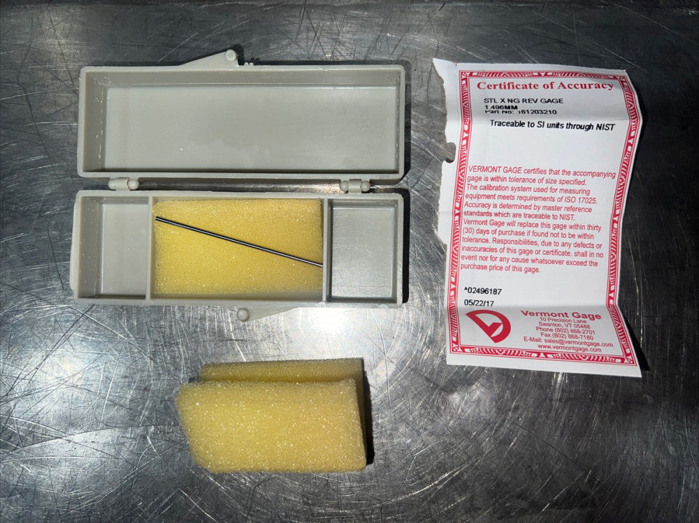 Vermont Gage STL X NG REV GAGE 1.496MM Nos Surplus