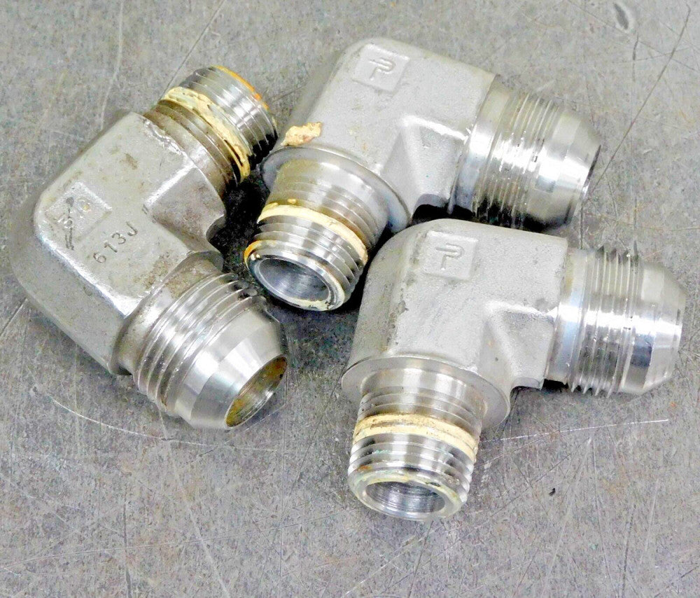 Parker 613J 316SS Male Elbow Fitting 90° 3/4 in. x 1/2 in. NPT Lot of Three (3)