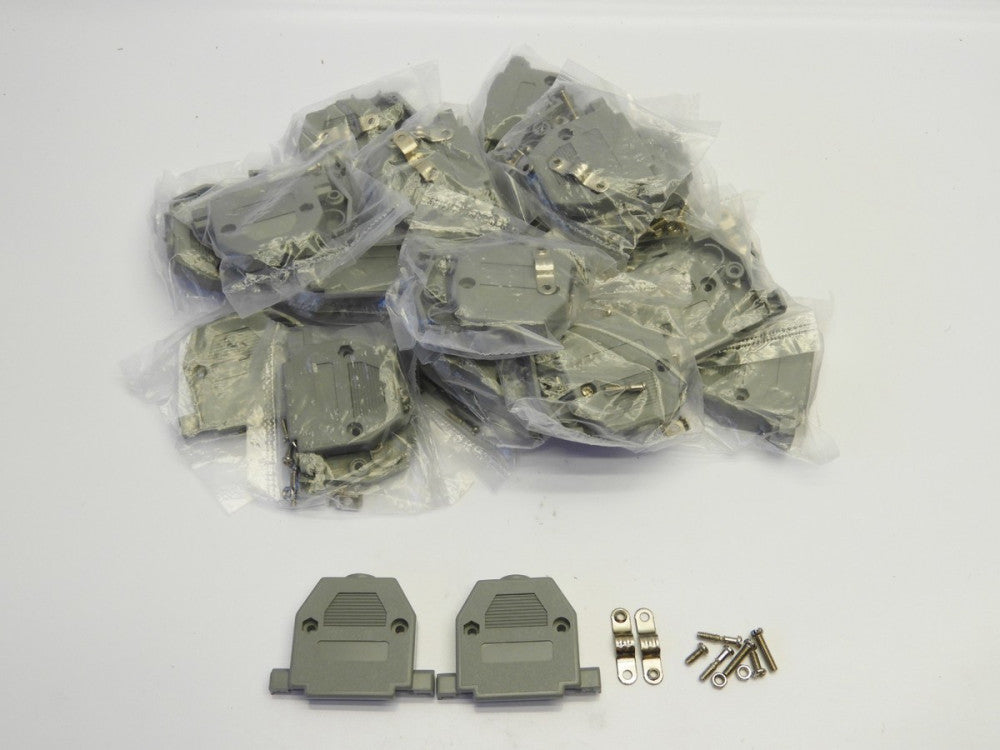 Uxcell 20 Pcs Plastic Cover Shell Housing Gray for D Sub DB15 15Pin Connector