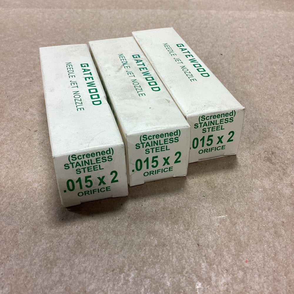 NEW Gatewood Needle Jet Nozzle .015X2 Stainless Steel Screened (LOT OF 3)