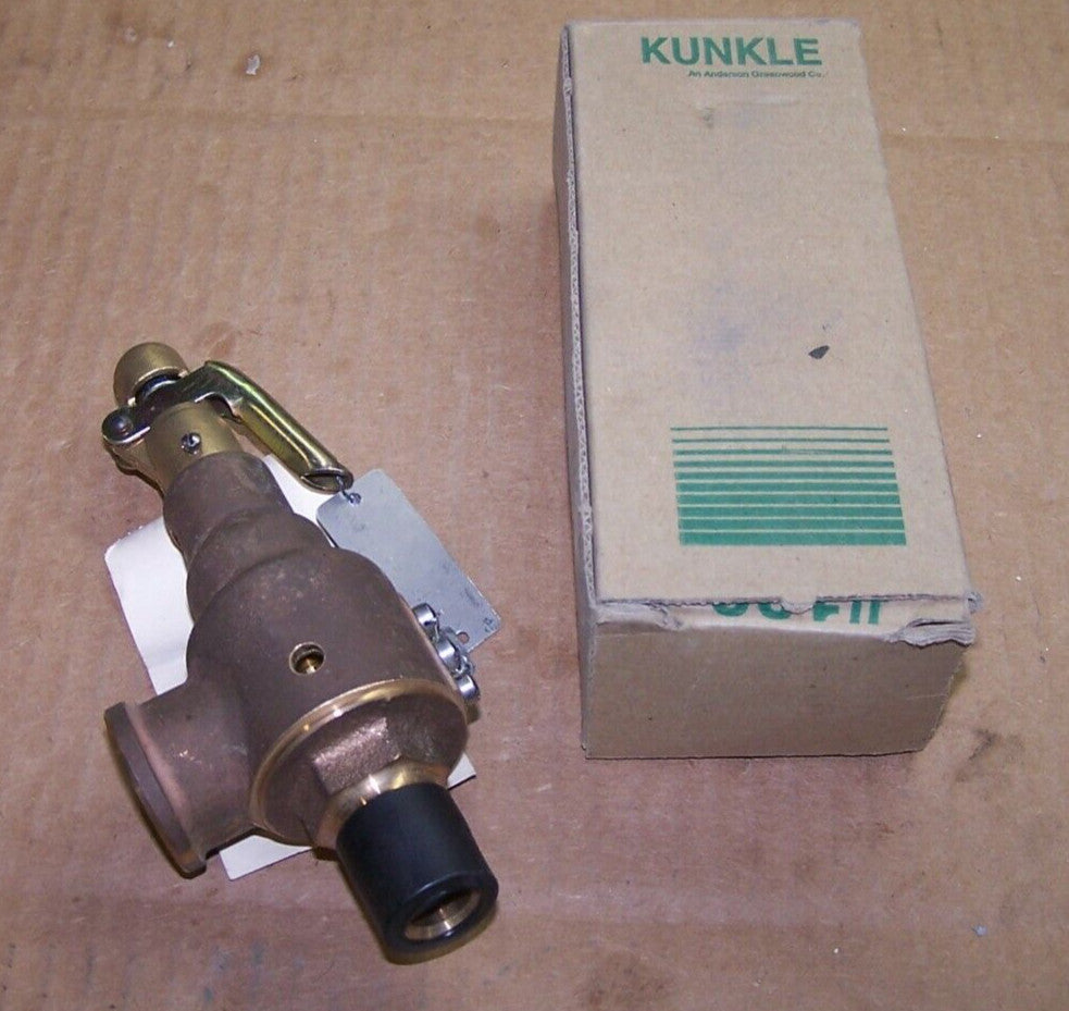NEW KUNKLE 1/2" FNPT BRONZE PRESSURE RELIEF VALVE 40 PSIG 310 LB/HR 6010DC01-AM