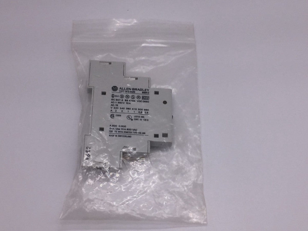 NEW Allen-Bradley 140-A20 SER.C Auxiliary Contact for Motor Starter 