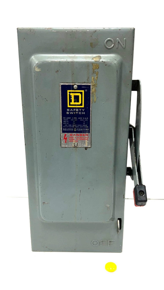 SQUARE D H-361 SAFETY SWITCH AMPS 30 600VAC LENGTH 6-3/8" WIDTH 4" HEIGHT 14"