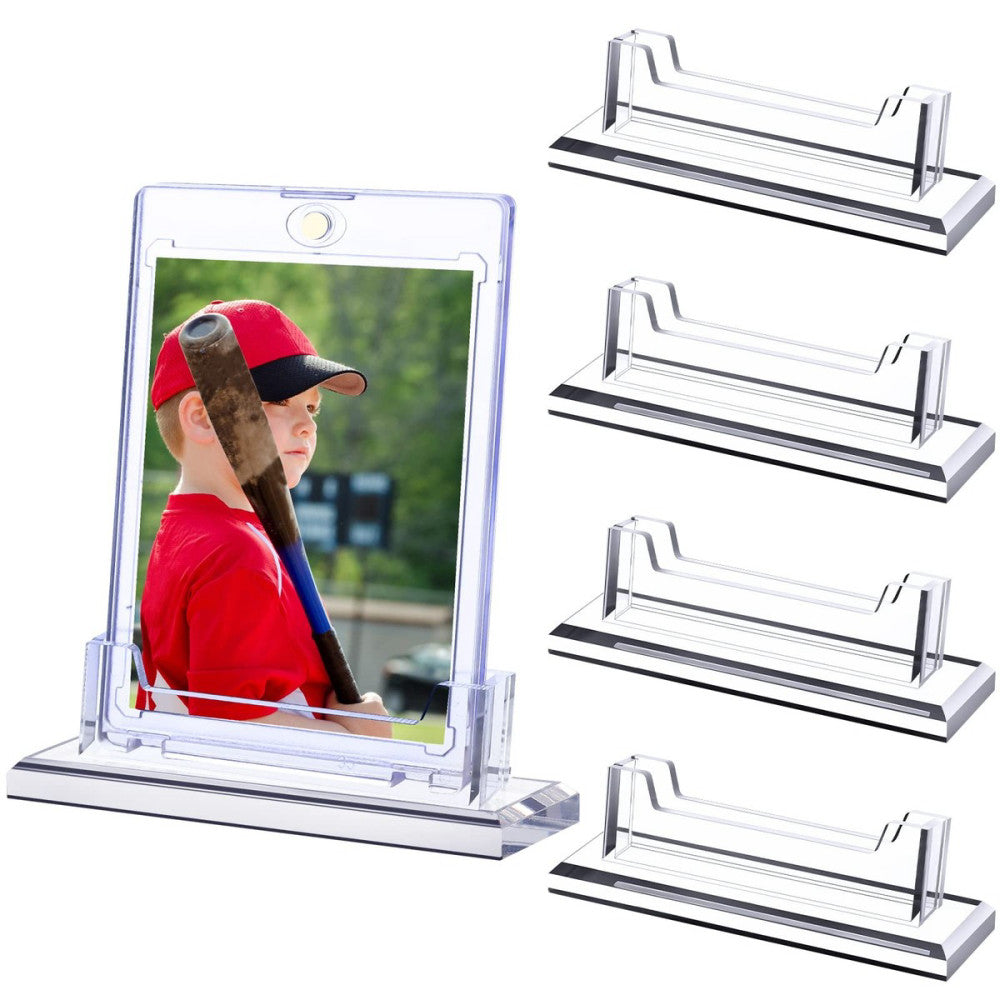 4 Pack Magnetic Card Holder Base TradingCard display Stand Protector Sleeves