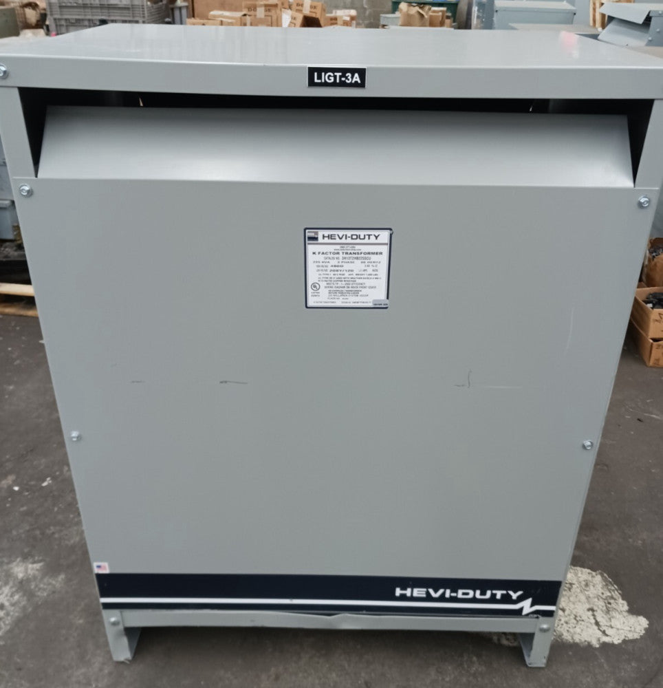 Egs Hevi-Duty 225 KVA 3 Phase Transformer 480 Delta HV 208Y/120 Wye
