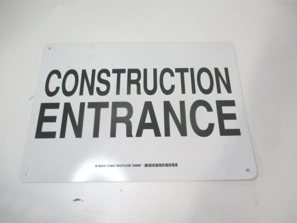 Brady (126844) 10" x 14" Construction Entrance Plastic Sign with Mounting Holes