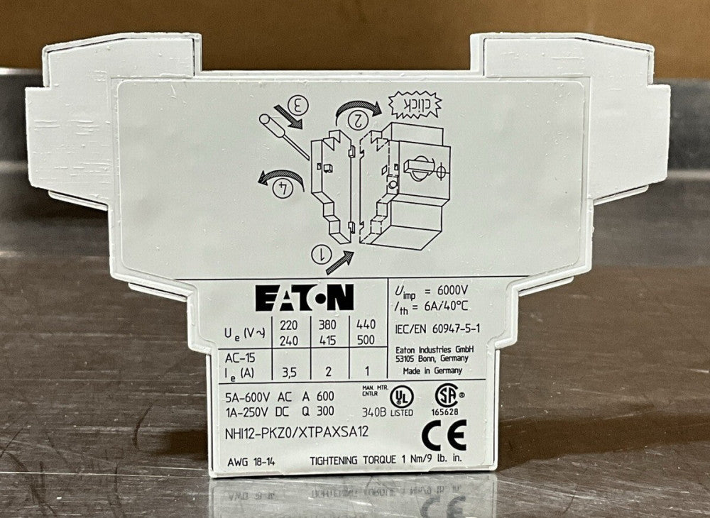 Cutler Hammer NH112-PKZ0/XTPAXSA12 auxiliary Contact Nos Surplus