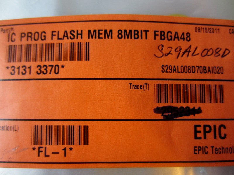(2072 pcs) IC FLASH MEM 8 MBIT FBGA 48 S29AL008D H2582854-S29AL008D90BAI020