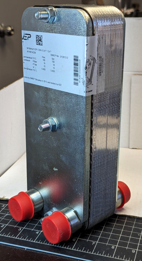 1” X 1” BSP FLAT PLATE LIQUID TO LIQUID HEAT EXCHANGER 212˚F @ 232 PSI [A7FL]