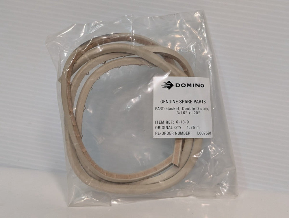 Domino L007591 Double D Strip Gasket with Adhesive, 3/16" x 0.20", 1.25M Length