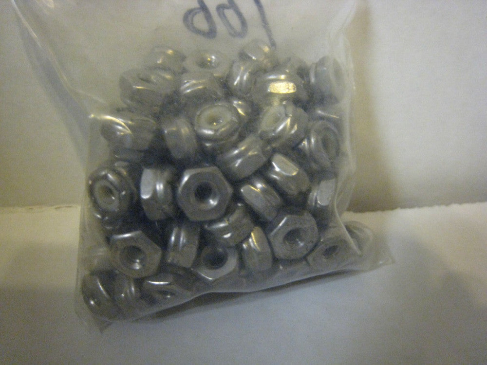 100 PCS 304 Stainless Steel Nylock Self-Locking Nylon Insert Hex  Nuts 6-32 USA
