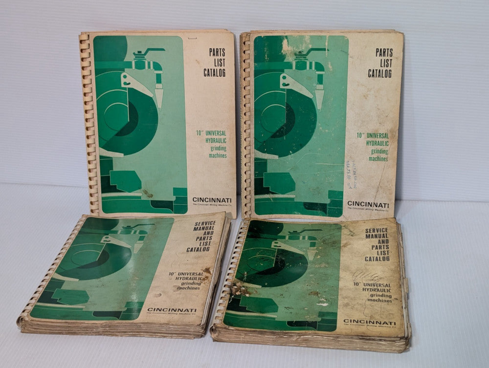 Lot of 4: Cincinnati Manuals for 10" Universal Hydraulic Grinding Machines