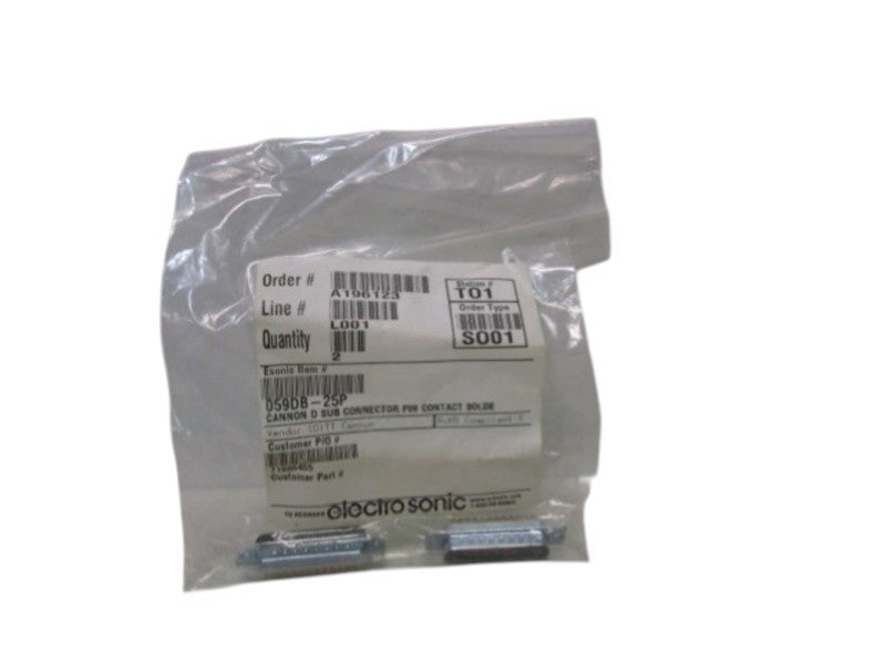 ELECTRO SONIC 059DB-25P CANNO D SUB CONNECTOR (PK OF 2)  NSNP IN BAG