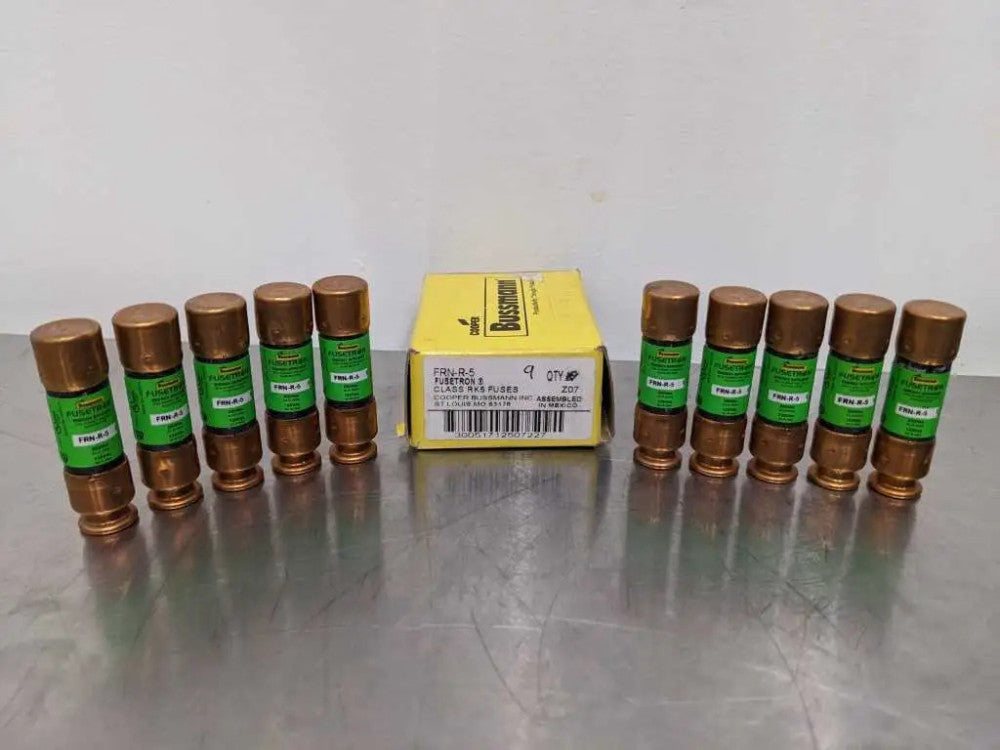 10 Pack Bussmann FRN-R-5 Dual-Element Time Delay Fuse 5 Amp 250 VAC 125 VDC Clas