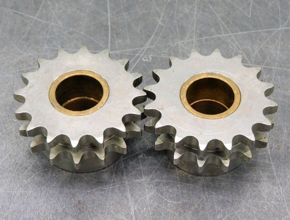 Martin D40B16H Idler Chain Bushing Sprocket 16 Teeth 1" Bore 1/2" Pitch Lot of 2