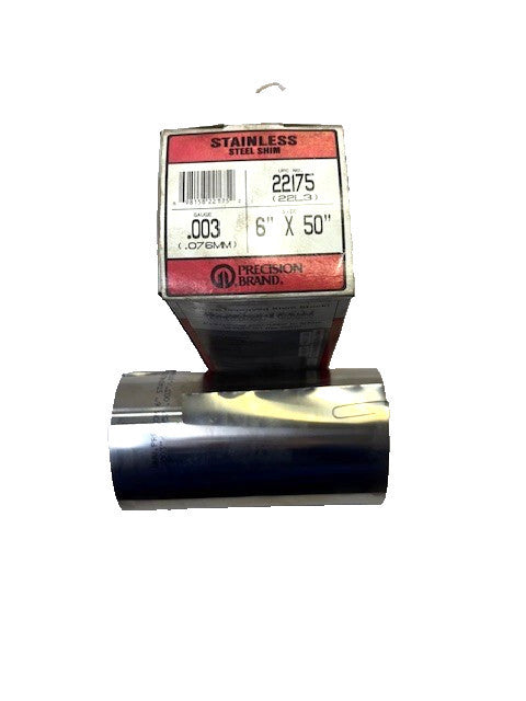 PRECISION BRAND SHIM 22175 STAINLESS STEEL 6"X 39", .003