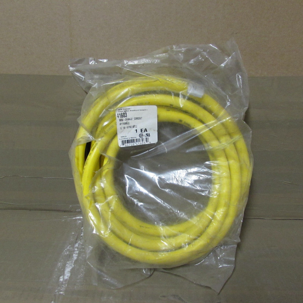 BRAD HARRISON, 41610SS, 6P FEMALE, 12' 16/6AWG PVC CORD, NEW! MAKE OFFER!