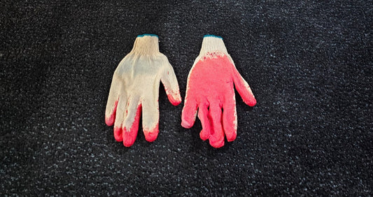 (QTY 100 PAIRS) Ace Safety Red Latex Dipped Rubber Palm Coated Working Gloves