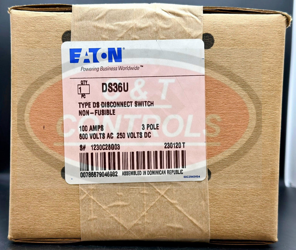 Eaton DS36U 100A 3P Disconnect New In Box USA Stock