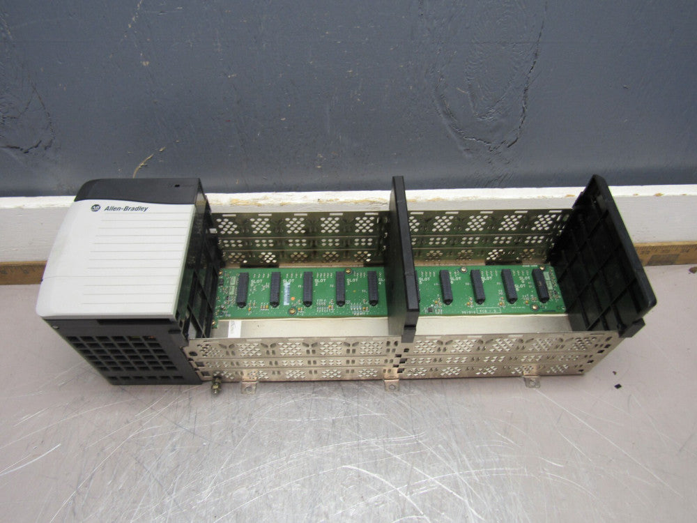 ALLEN BRADLEY CONTROLLOGIX 10-SLOT RACK WITH 1756-PA72C POWER SUPPLY XLNT !!M/O