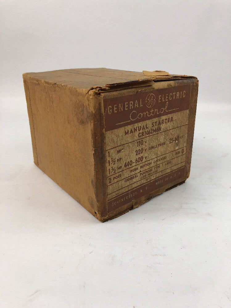 GE CONTROL MANUAL STARTER CR1062M6A 1HP 110V 1.5HP 220V 1.5HP 440-600V 25-60 CY