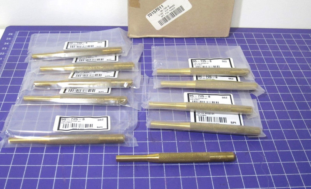 10-SPI (95-725-8) Brass Pin Punches 7/32" Diameter 4" OAL Machinist/Gunsmith