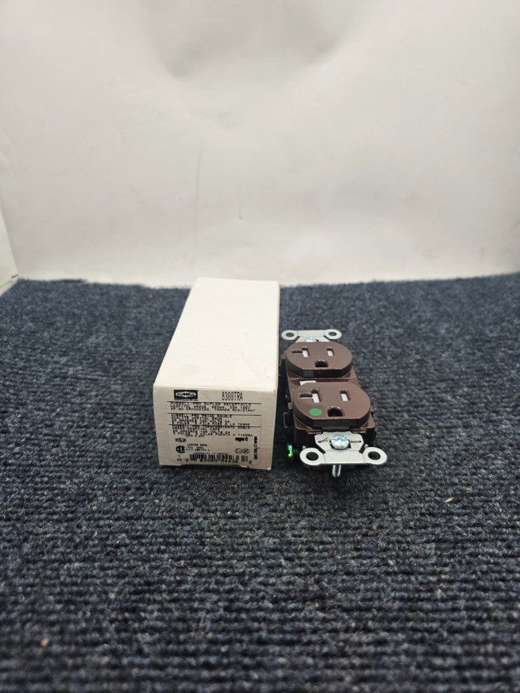 (QTY 3) Hubbell Pro 8300TRA Duplex Receptacle Grade Brown 20A 125V