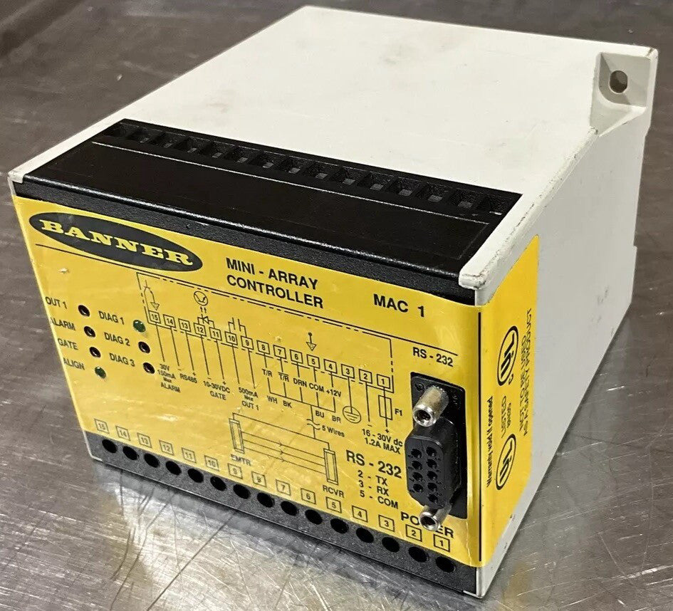 BANNER MINI-ARRAY CONTROLLER RS-232 MAC 1 432960223H NOS SURPLUS
