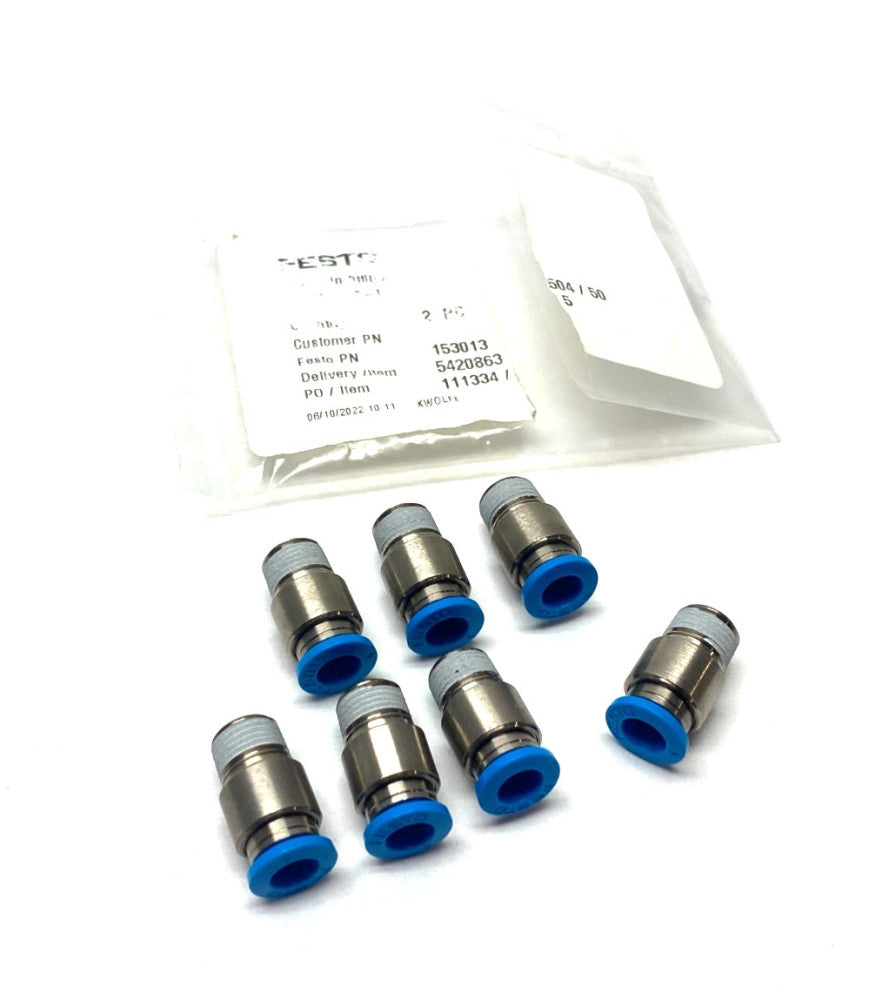 Festo QS-1/8-6-I Push-In 6mm Tube Fitting 153013 PKG OF 7