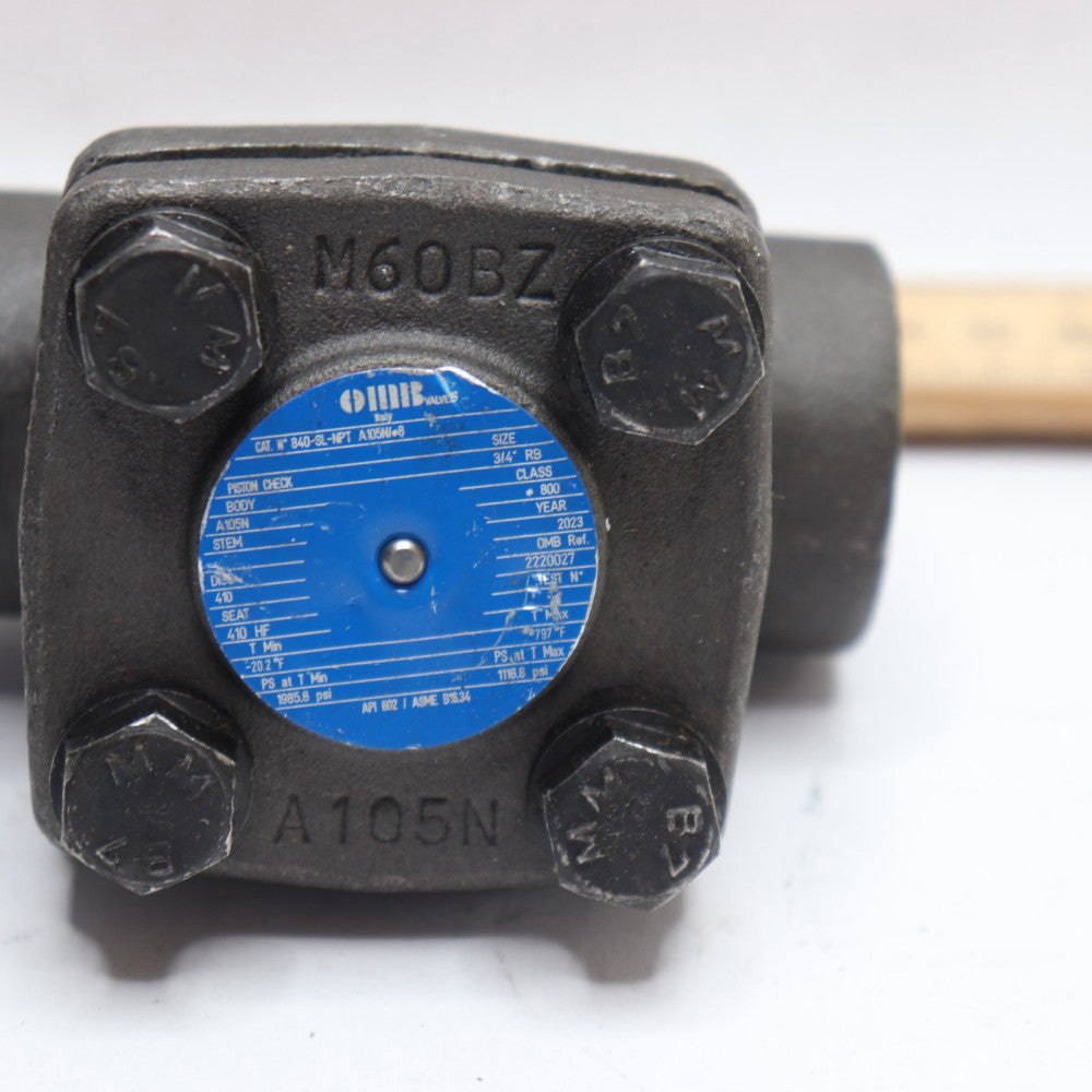 OMB Piston Check Valve 800 Socket Weld End A105 Forged Steel 2" 840-SL-NPT