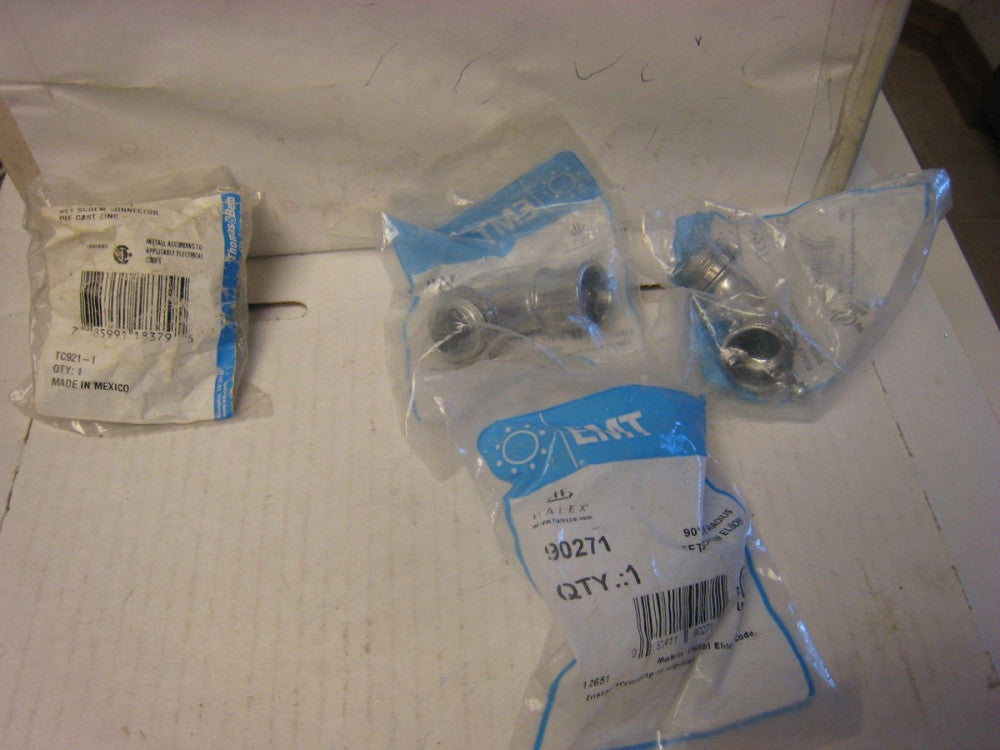 3-HALEX EMT LARGE RADIUS 90 DEG. COMPRESSION ELBOW 1/2" 90271& 1-TB TC921-1