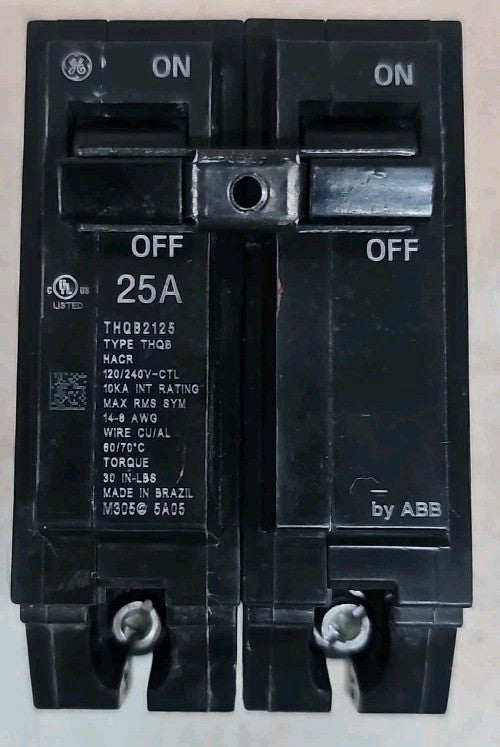NTO GE THQB2125 Circuit Breaker 25 Amp 2 Pole 120/240 Vac NNT
