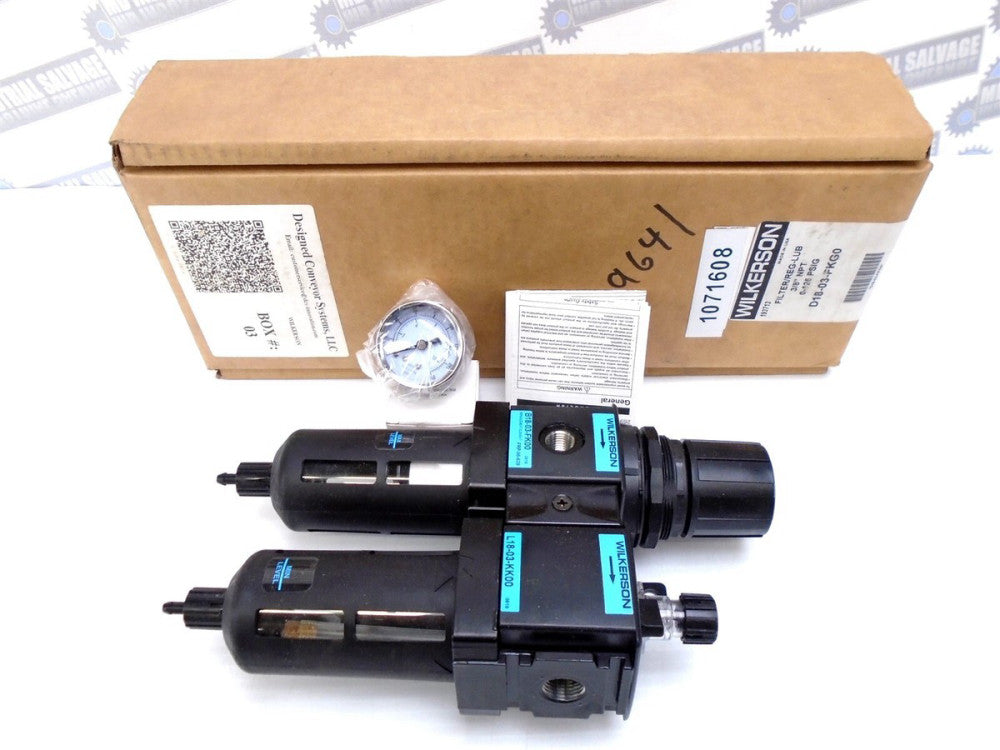 WILKERSON - D18-03-FKG0 - 3/8" Filter/Regulator + Lubricator 150 SCFM NEW in BOX