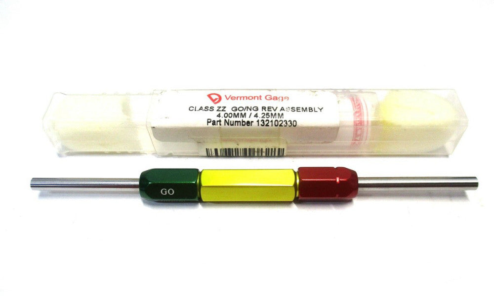 Vermont Gage 4.00mm - 4.25mm Class ZZ Go/No-Go Double End Rev Plug Gage Handle